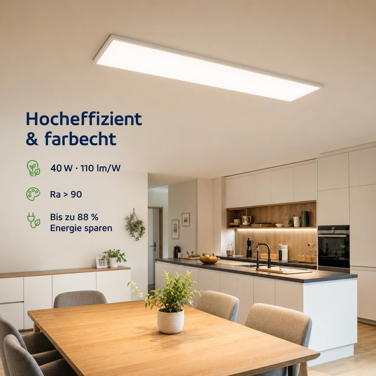 LED Panel Deckenleuchte mit Fernbedienung 120x30CM, 40W 4800LM RGB Deckenlampe Farbwechsel, Deckenlampe Dimmbar 3000K-6500K Ultra Dünn Panel für Wohnzimmer Kinderzimmer schlafzimmer