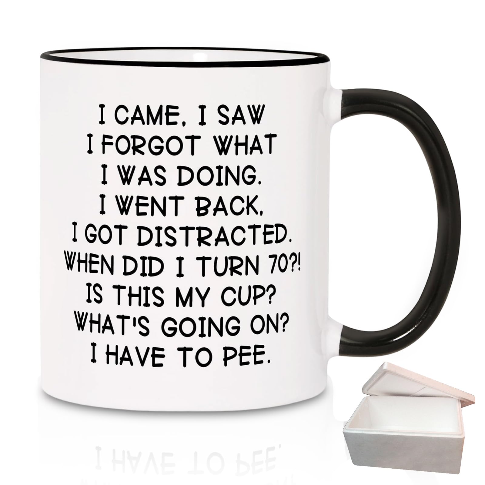 Huipalon Novelty 70th Birthday Gifts for Men Women Funny Coffee Mug 11oz Ceramic Tea Cup 70th Funny Joke Gifts for Parents Grandparents Husband Wife Friends Colleague