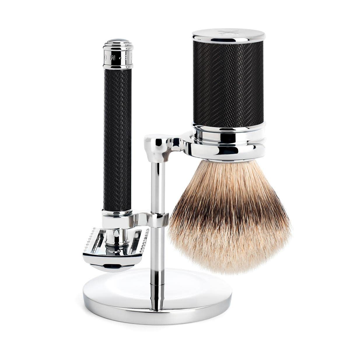 MÜHLE Silvertip Badger Safety Razor (Open Comb) Shaving Set - Perfect for Every Day Use, Barbershop Quality Close Smooth Shave