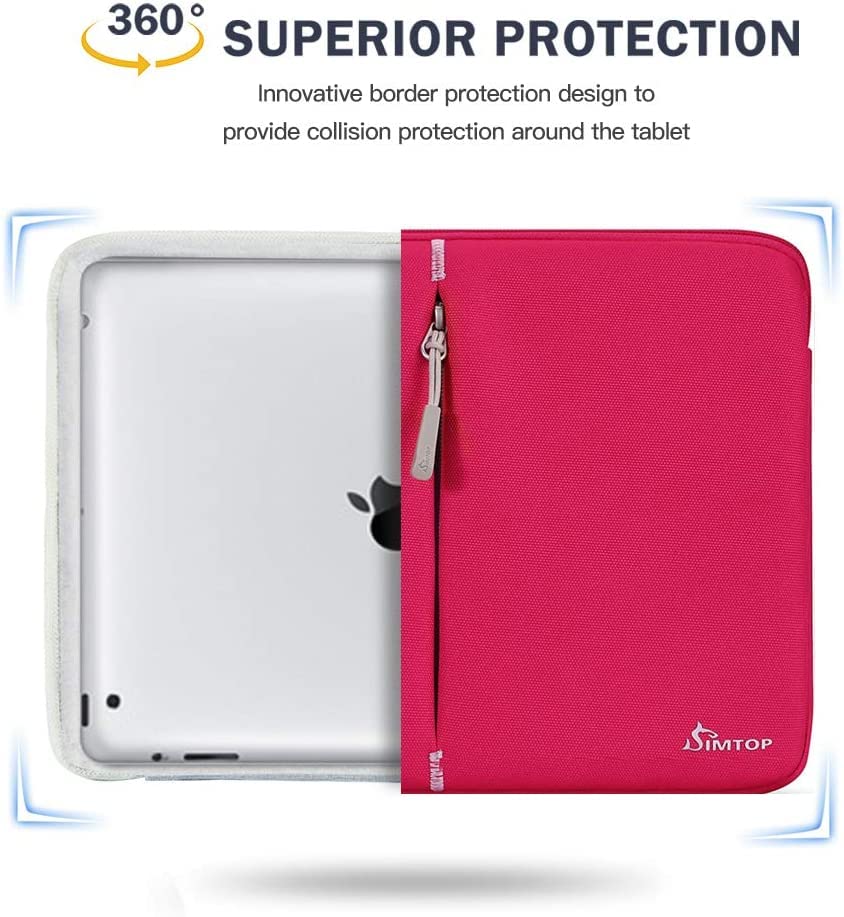 Image of MOCA 360 Protection 10.5-11 Inch Tablet Sleeve Case Bag for iPad 10.2'' /Ipad Air 4 10.9 Inch /Ipad Pro / 9.7 inch Ipad, Surface Go /Surface Pro, Galaxy Tab 10.5 /Xiaomi Pad 5 (9.7-11 Inch, Rose-red)