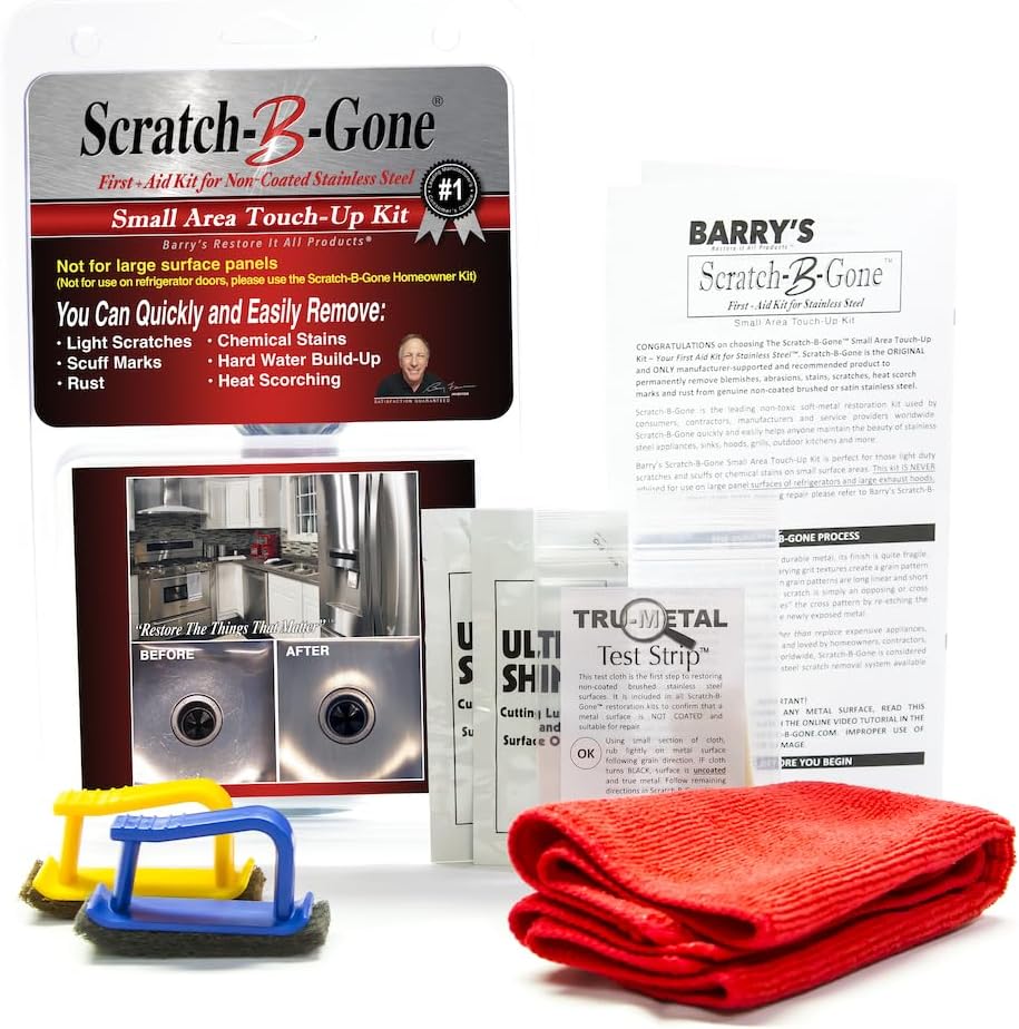 Barry's Restore It All Products - Scratch-B-Gone Small Area Touch-Up Kit | The #1 Selling kit Used to Remove Scratches, Rust, Discoloration and More from Non-Coated Stainless Steel!