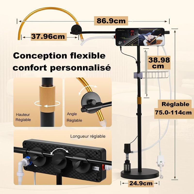 Appareil de Spa Portable pour la tête, dernière Version améliorée (2026) - Massage en Cascade Japonaise pour Salon/Maison, Réglable Hauteur/Angle pour Bacs à Shampoing
