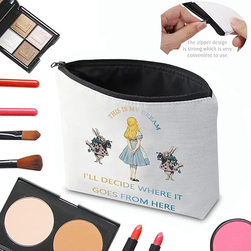 Miniatura 4 de CMNIM Regalos de cuentos de hadas, bolsa de maquillaje de Alicia This Is My Dream inspiradora para el país de las maravillas de conejo, regalos para