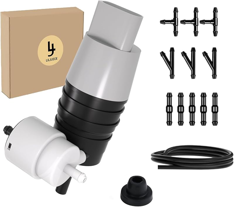 Bomba do lavador do para-brisa LILJUECE 12 V para Chevy Equinox, GMC Terrain e outros modelos – Kit