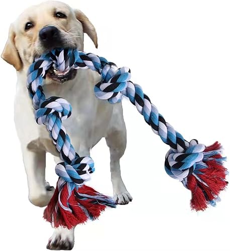 DLLUKMM Juguetes de cuerda para perros para masticadores agresivos, cuerda resistente para masticar para perros grandes y medianos, cuerda de