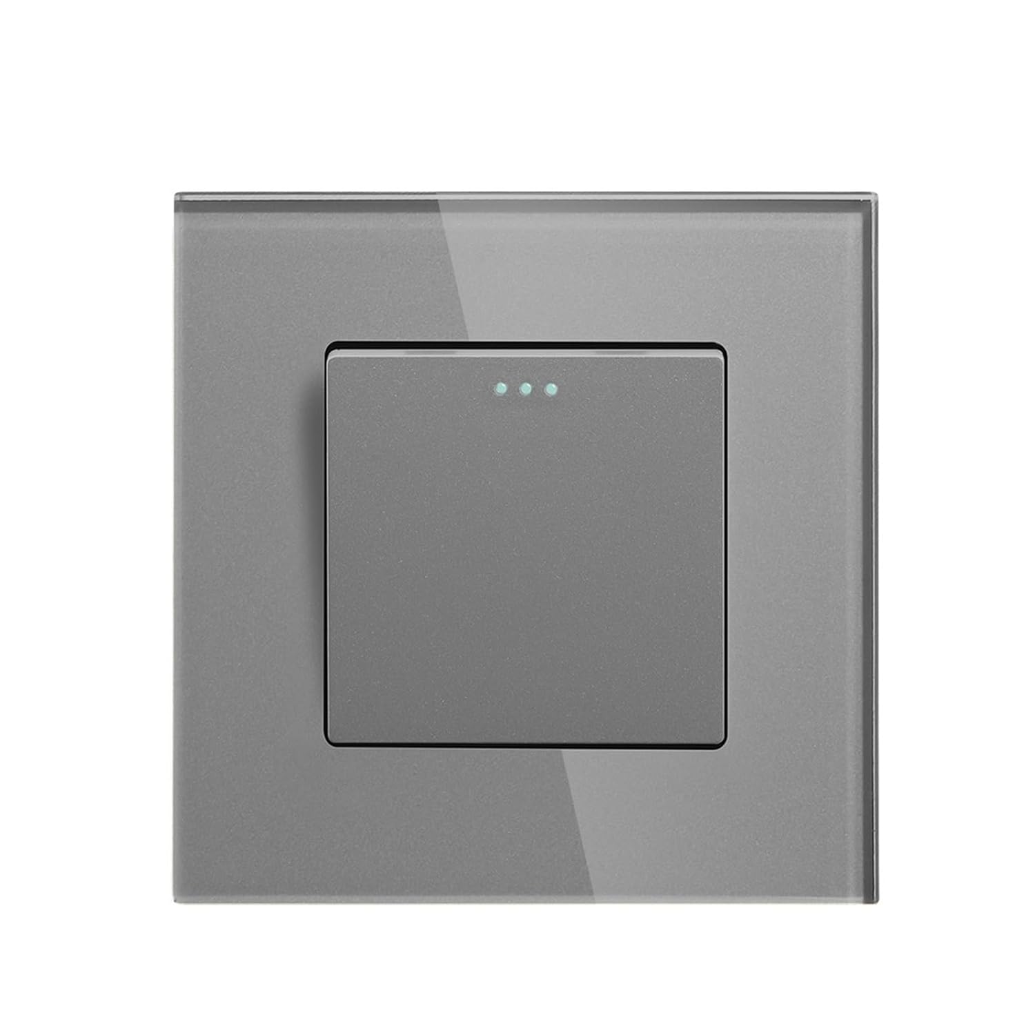 1/2/3Gang 1Way Mechanical Button Switch Black White Home Light Power Switches with Crystal Glass Panel 86mm(3Gang Black)