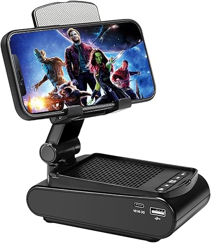 Regalos para hombres, soporte para teléfono celular con altavoz Bluetooth inalámbrico, sonido envolvente HD para el hogar y al aire libre con