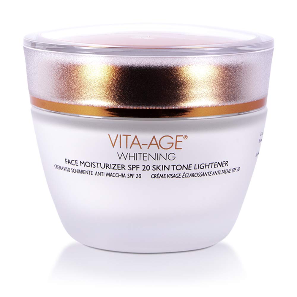 BOTTEGA DI LUNGA VITA CREMA VISO SCHIARENTE ANTI MACCHIA SPF 20 VITA-AGE WHITENING. Illumina, con complesso schiarente, acido glicolico. Vaso da 50 ml