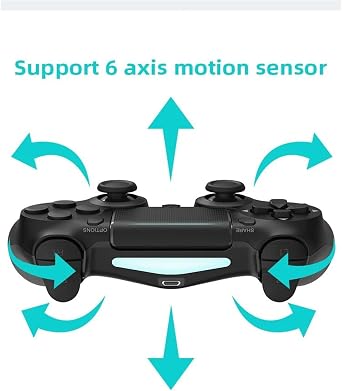 PCコントローラー モーションコントロール に適合する PS4/Slim/Pro用Bluetooth対応ゲームコントローラー、PC用ワイヤレスゲームパッド、IOS/Android用デュアル振動ジョイスティックBlue