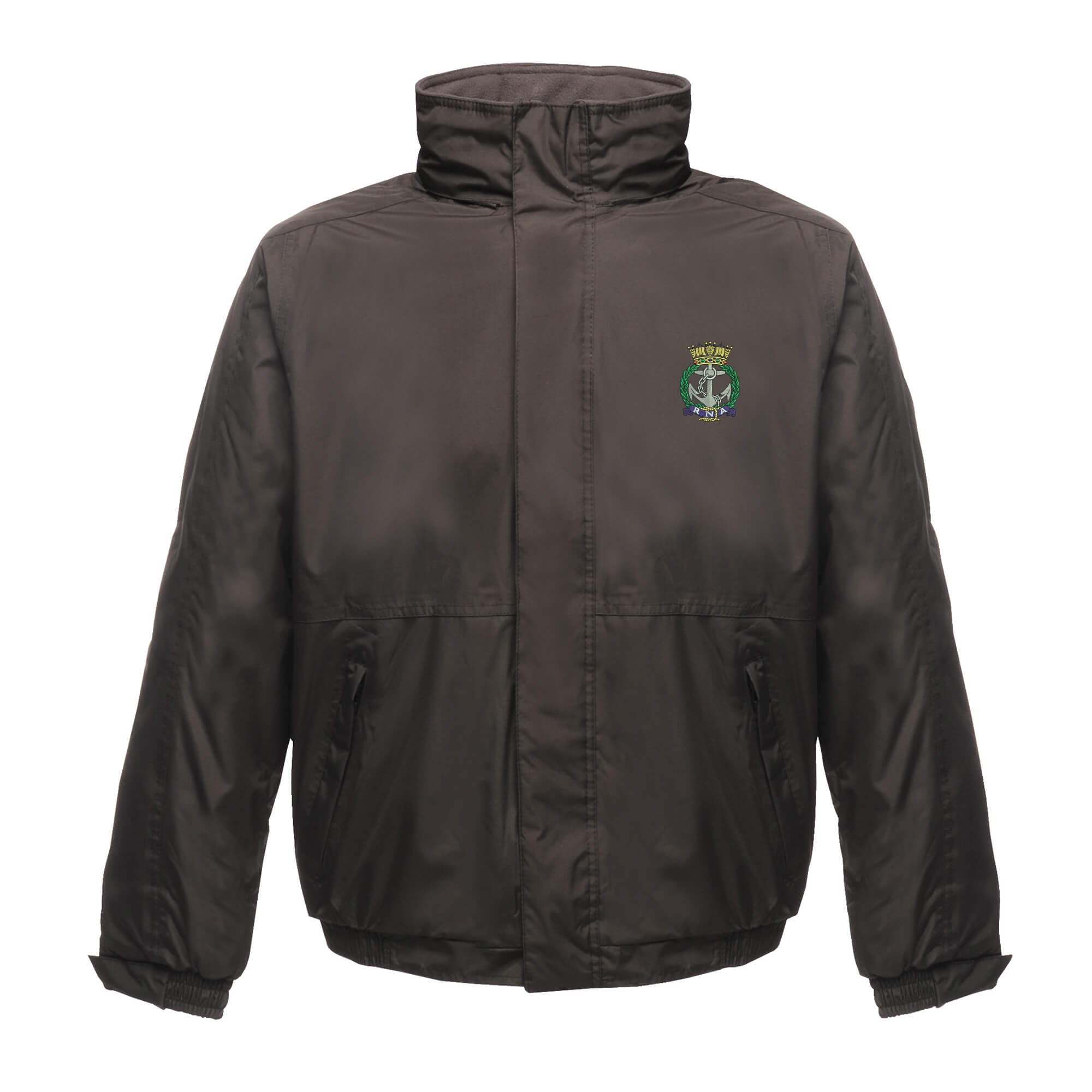 The Military Store Men's Black Royal Naval Association Embroidered Waterproof Jacket With Hood, 3X Large
