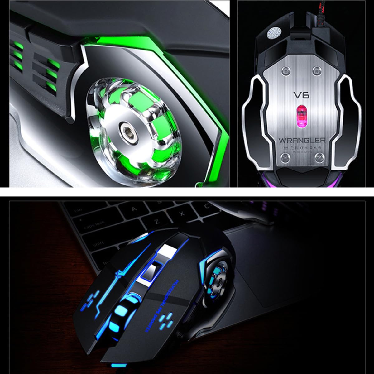 OSALADI 2pezzi Mouse Usb Wired Ergonomico Per Ufficio e Gaming Design Moderno Compatibile Con Pc e Laptop Colore Nero Facile Da Usare Senza Configurazione
