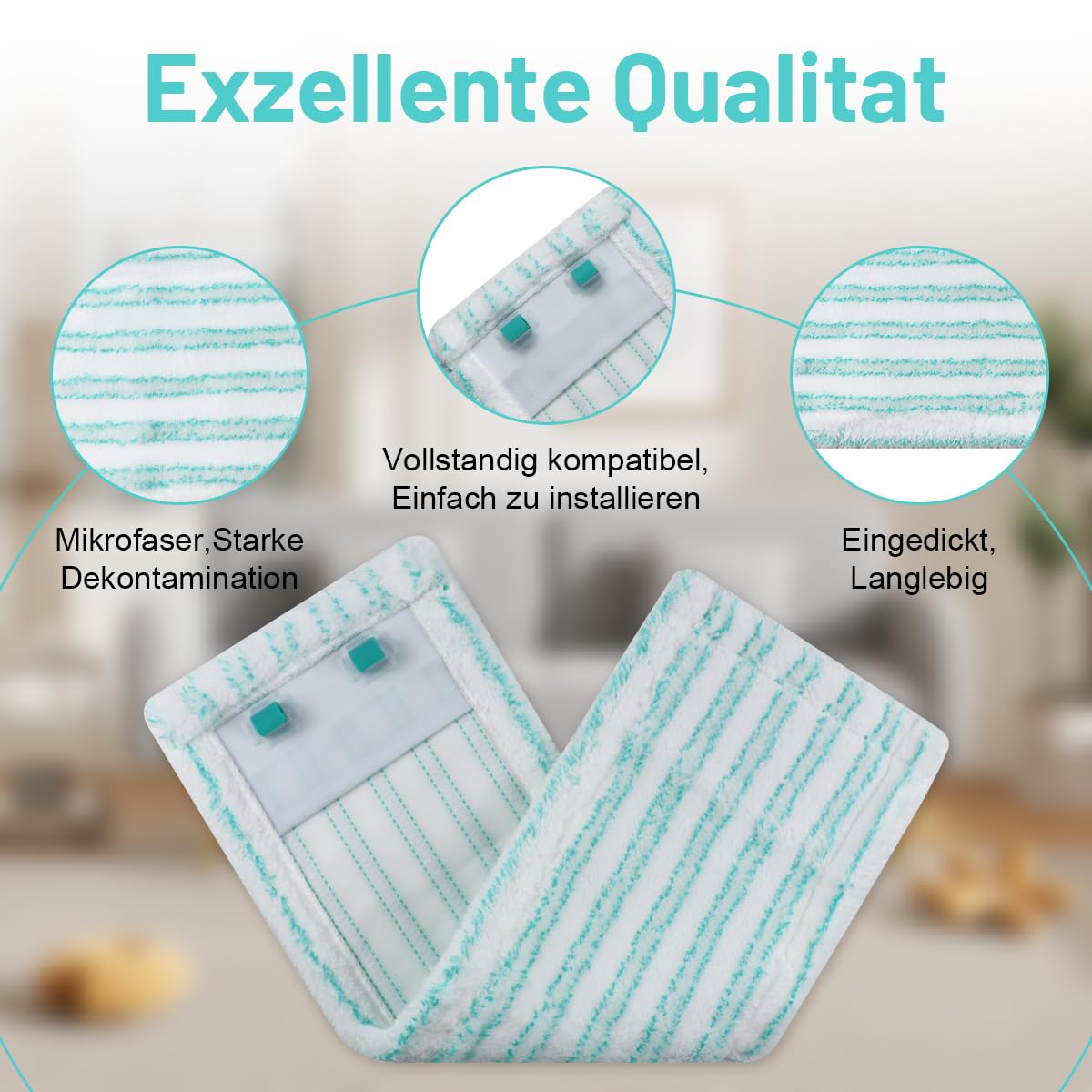 Leifheit Profi XL Micro Duo Fundas de Repuesto para Limpiaparabrisas, Recambio para Leifheit Profi XL Cotton Plus Microfibra