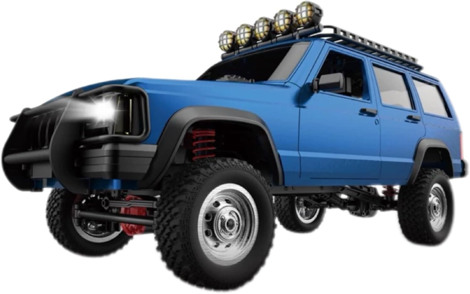 MN78 Blue 1/12 Scale RC Remote Control Crawler 4WD with Led Light New in Stock(2 Batteries(80 Minutes))