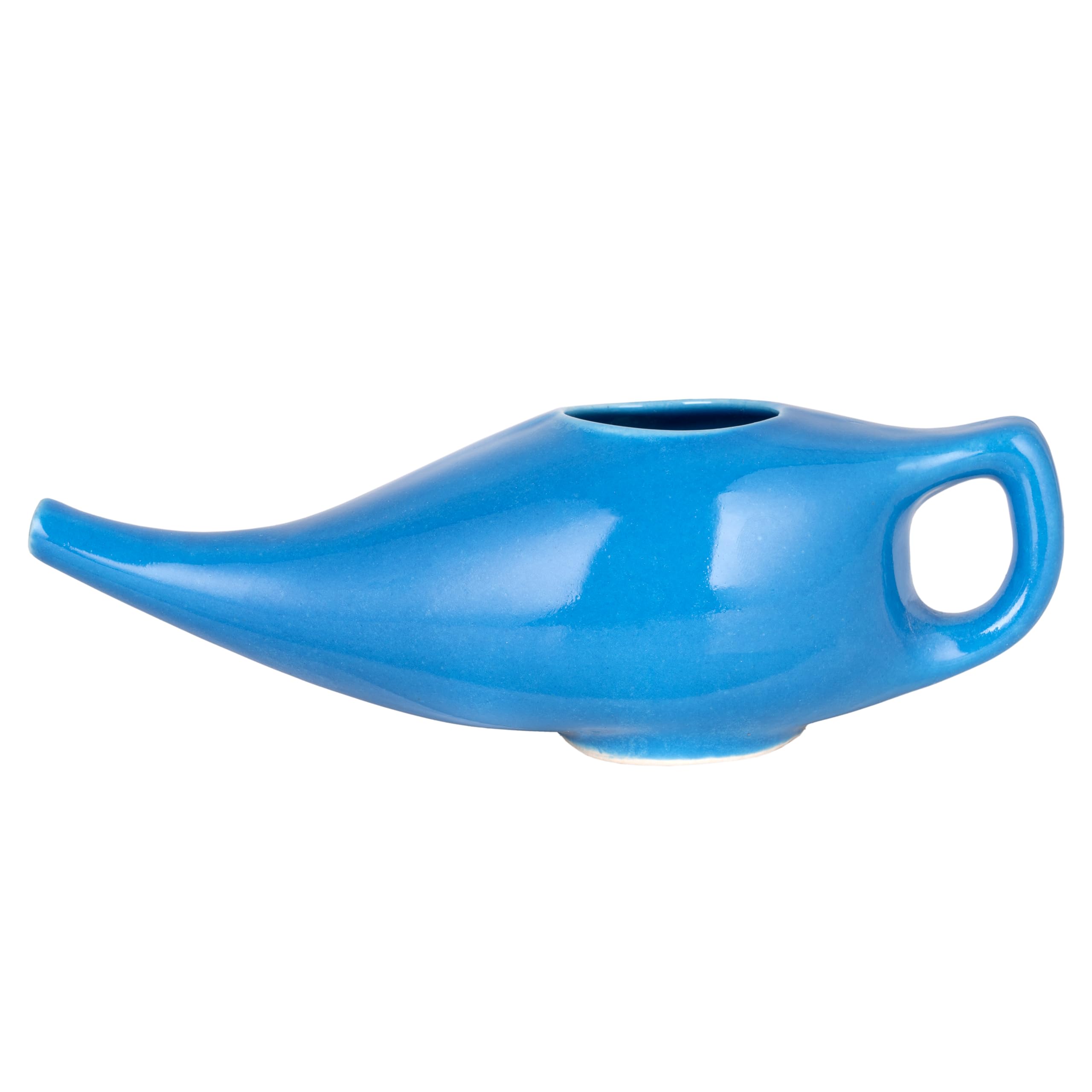 Pot Neti En Céramique Turquoise Anti-Déversement 400ml + 5 Sachets De Sel - Nettoyage Nasal Ayurvédique