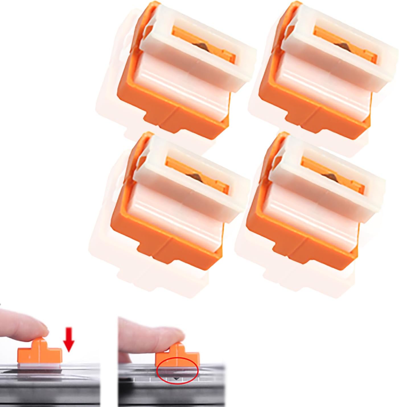 Paper Cutter Replacement Blade A, Compatible with 4 Sizes, For Mini Cutting Machines, Hidden Blade for Easy Carry, Convenient Installation, Compact and Safe (4 Pack)