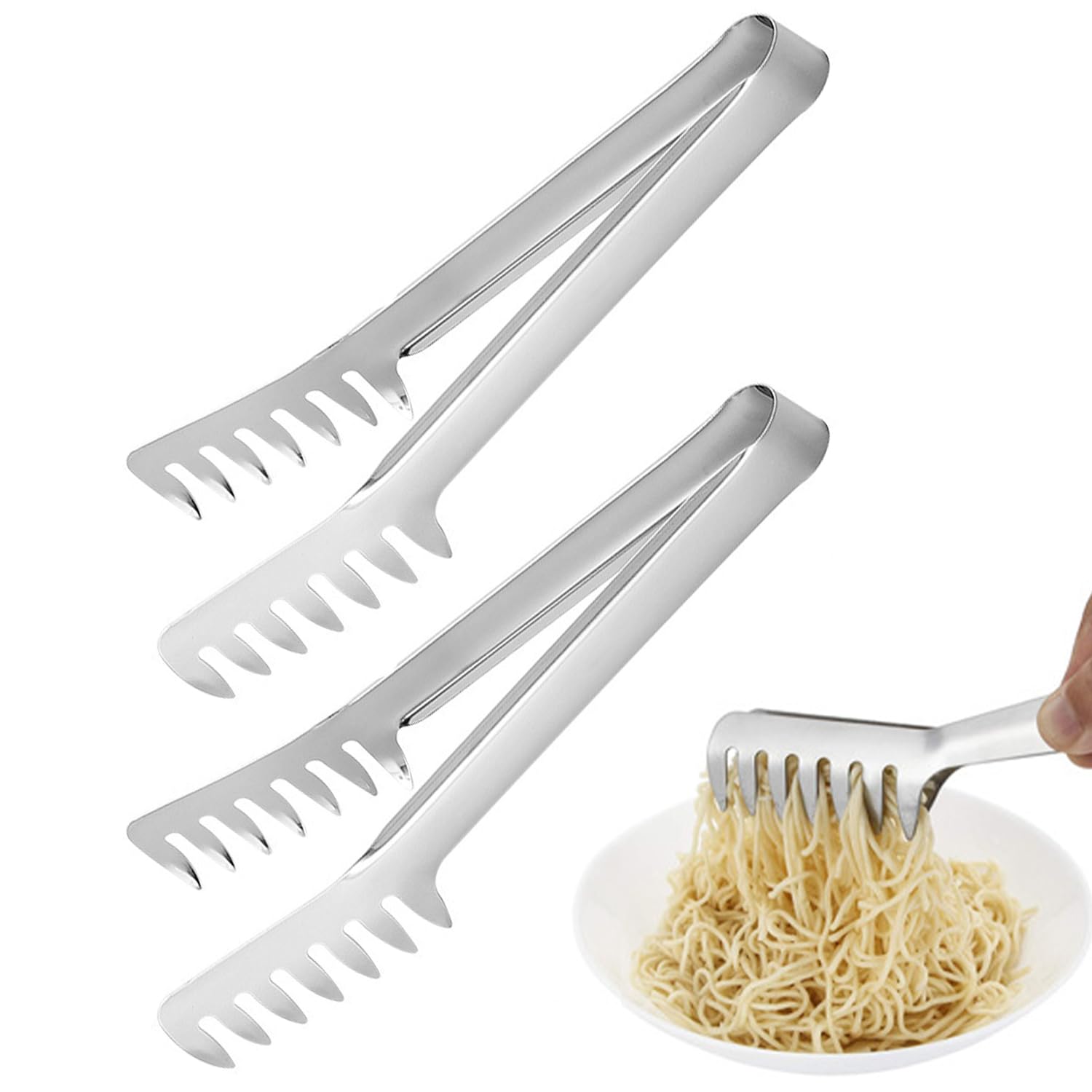 Pinza Per Alimenti Natalizia A Forma Di Guanto - Acciaio Inox E Silicone, Per Bistecche, Insalata E Antipasti - 5