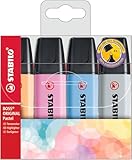 STABILO Rotulador boss fluorescente 70 pastel estuche de 4 unidades colores nuevos 2021 surtidos