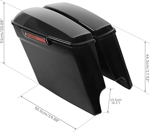 Miniatura 10 de TCMT Alforjas duras extendidas de 5 pulgadas pintadas color negro con diseño de WLid para Harley FLH FLT Road King Road Street Electra Glide