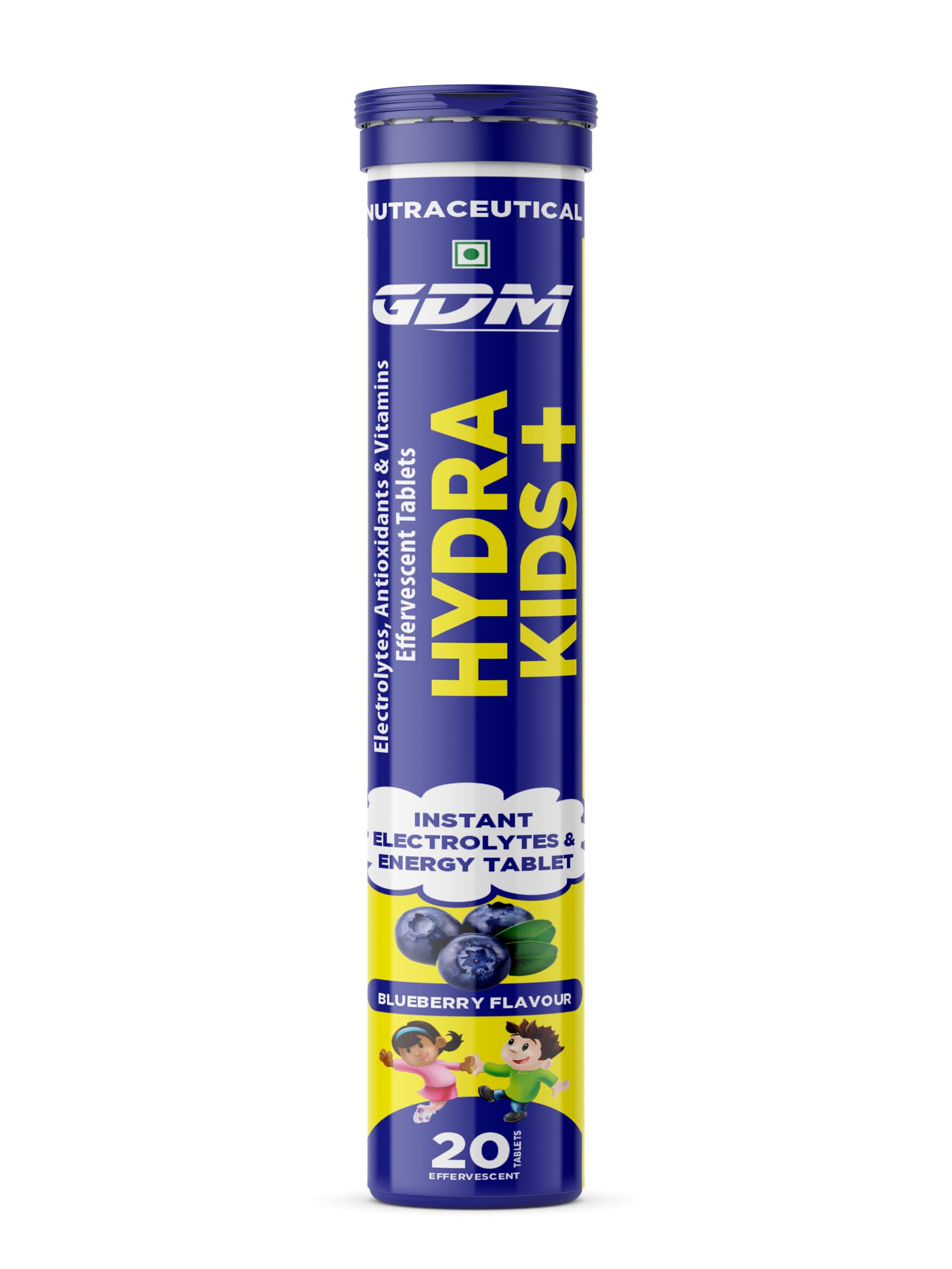 HYDRA KIDS + (ELECTROLYTES, ANTIOXIDANTS & VITAMINS) EFFERSVESCENT TABLETS (BLUEBERRY, PACK OF 20 TABLETS)-image-46