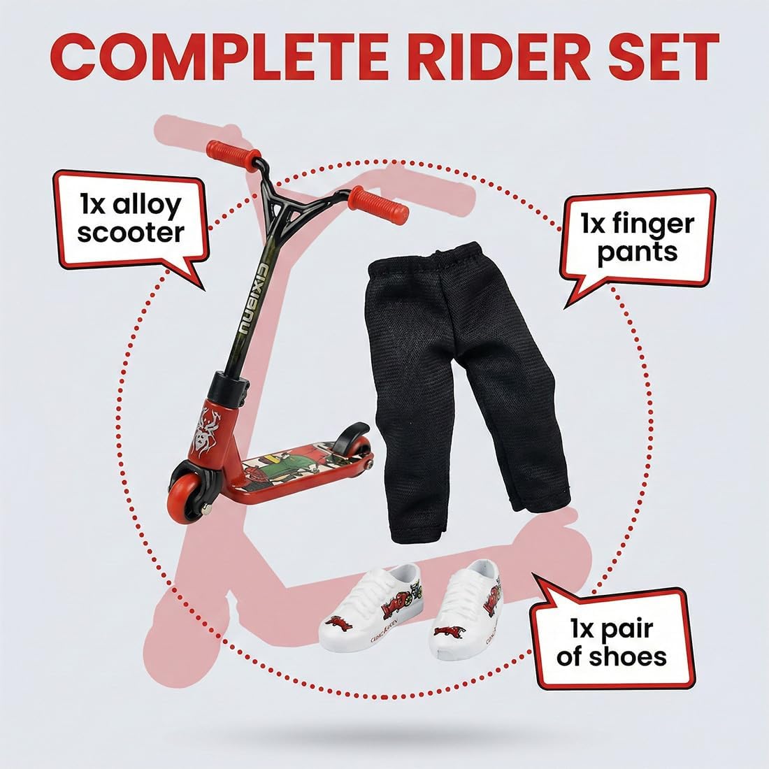 Finger Scooter Finger Stunt Scooter, Solid Metal Scooter, Mini Finger Scooter, Finger Toys Gifts for Kids