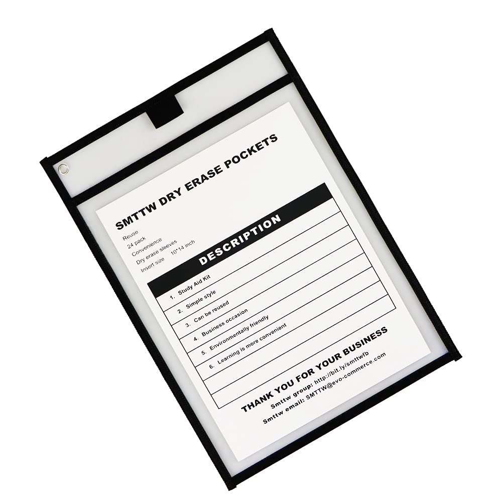 Job Ticket Holders 9x12 (50 Pack) Work Order Plastic Sleeves Clear - View #5
