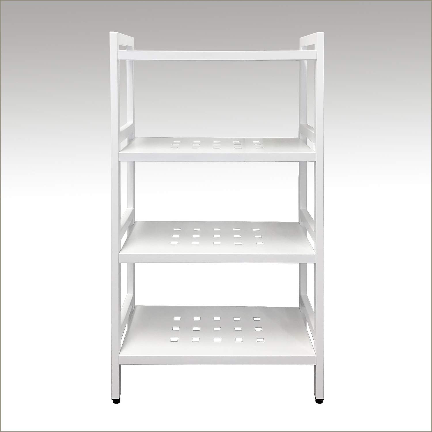 Asta 4-Tier Freestanding Rectangular Bathroom Utility Storage Shelf Rack, Powder-Coated Metal Storage Shelf Stand, B302/WHT (Pure White)
