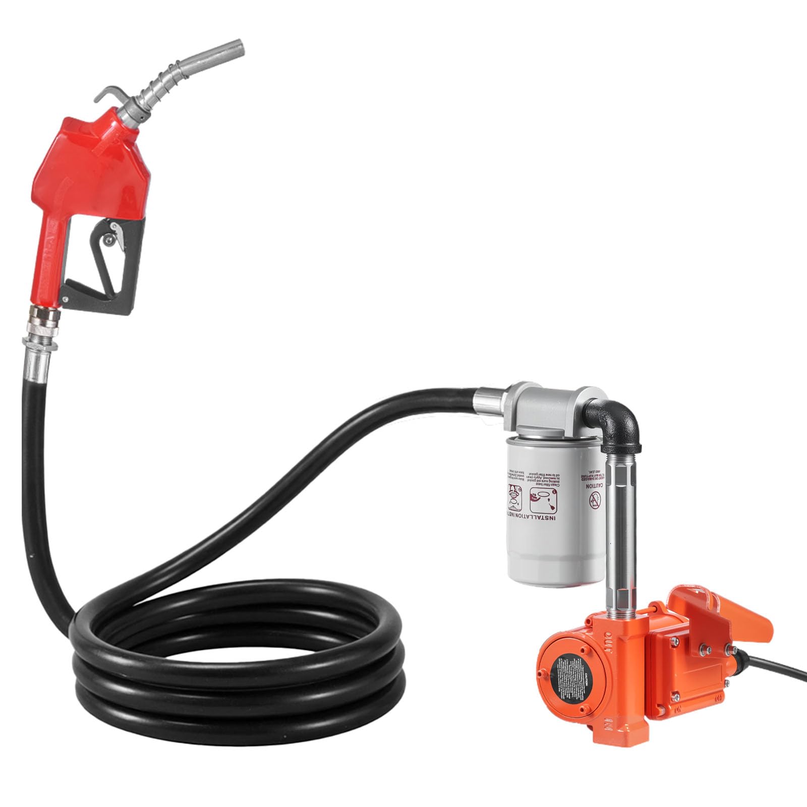 VEVOR Bomba de Transferencia de Combustible de 12 V CC 10 GPM, con Boquilla de Apagado Automático, Manguera de Descarga, Protección contra Sobrecalentamiento, para Gasolina, Diésel, Queroseno
