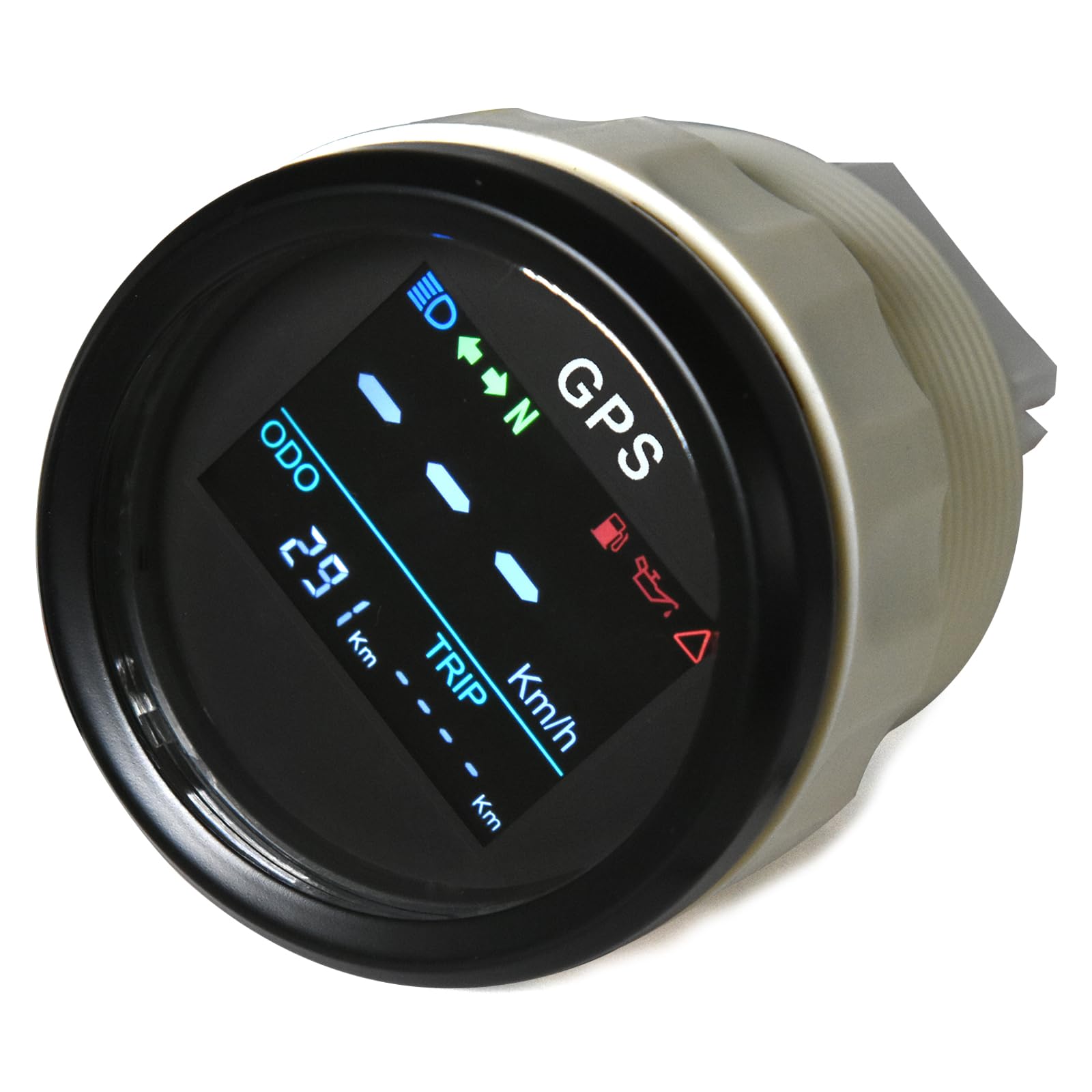 Boot GPS Tachometer 52mm Digital Entfernungsmesser Wasserdicht IP67 KMH MPH Knoten Einstellbare Tacho für Auto Motorrad LKW (Schwarz)
