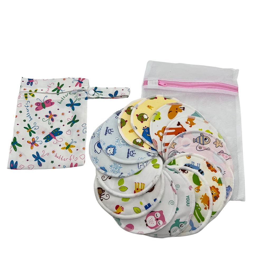 Paquete de 14 almohadillas de lactancia reutilizables, lavables, esenciales para la lactancia, imprescindibles para recién nacidos y niñas, esenciales posparto para mamá, súper suaves y