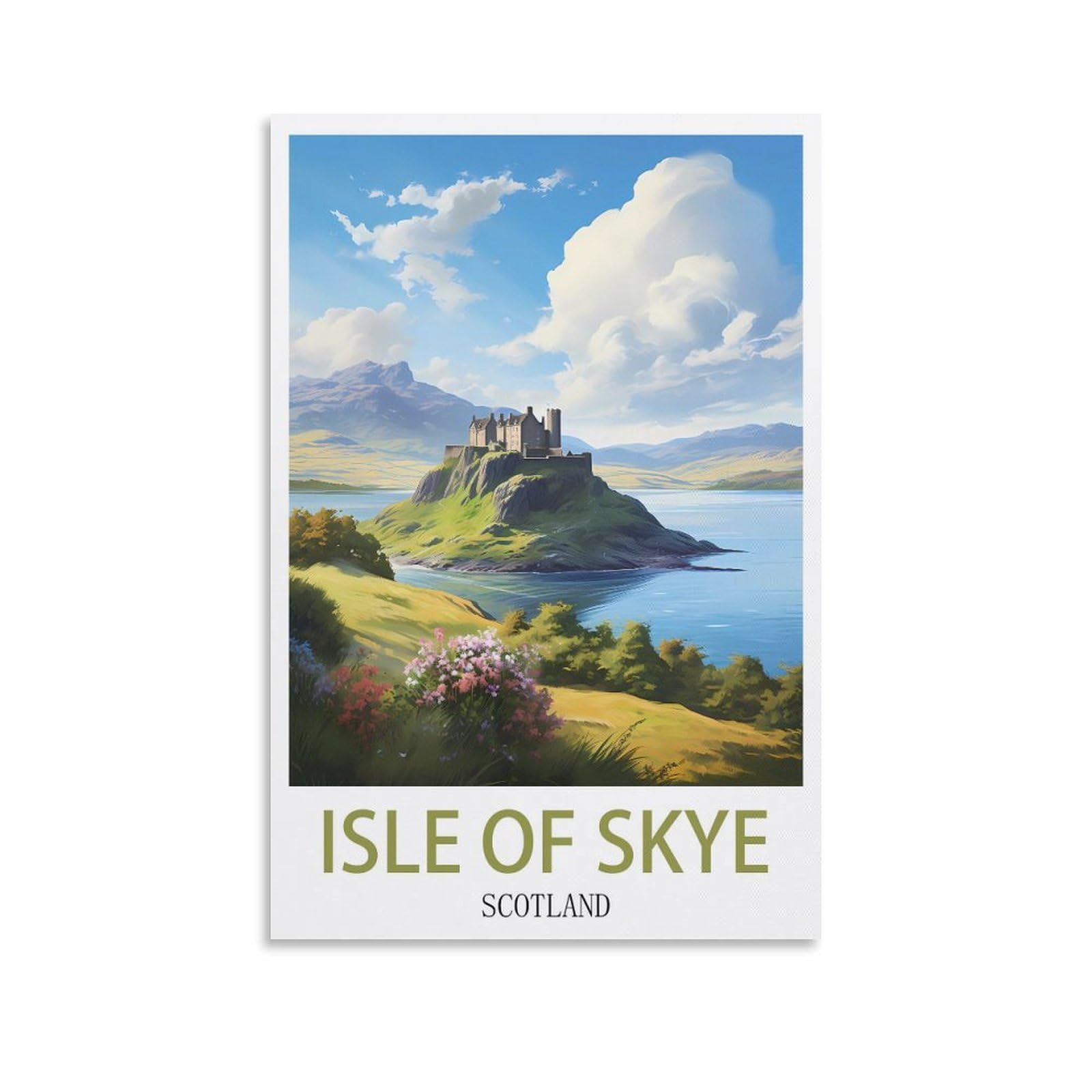 HWJJUII Isle of Skye Scotland Vintage Travel Poster 12x18inch(30x45cm) Canvas Wall Posters And Art Picture Print Modern Family Bedroom Decor Posters