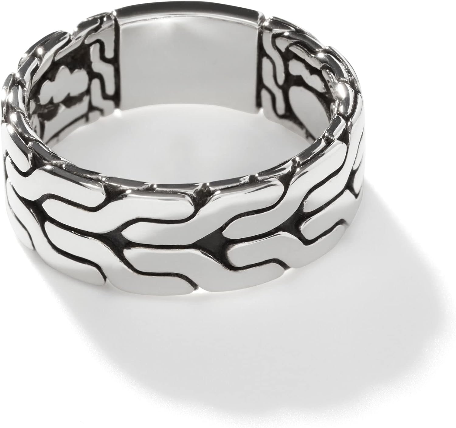 John Hardy Classic Chain Collection Men's Band Ring, 8MM 925-Sterling Silver Ring