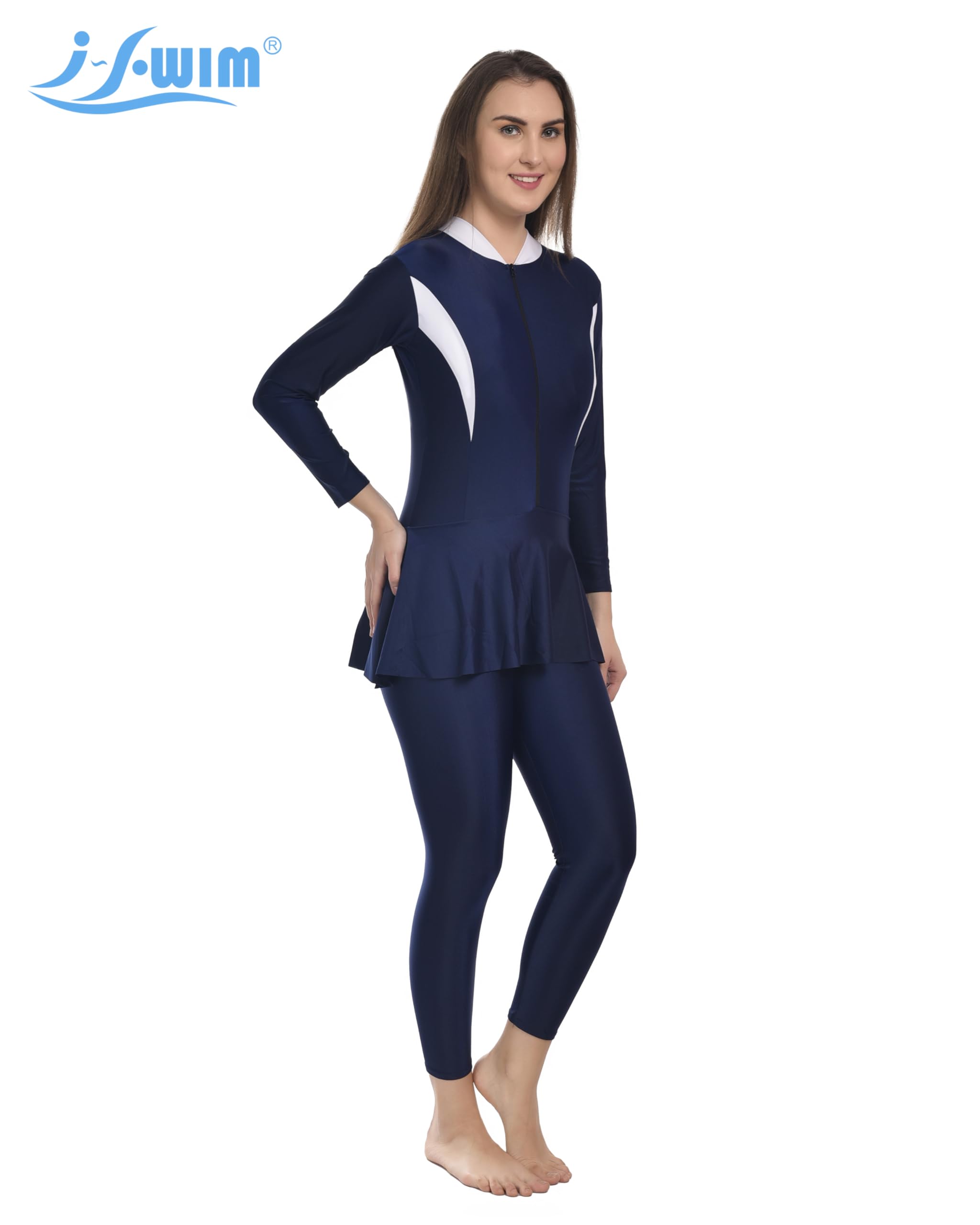 I-Swim Swimming Costume for Womens & Girl's | Size: 2 Extra Large | Material: High GSM Polyester Spandex Fabric | Stretchable Swimwear | Breathable Fabric & Hypoallergenic | Color: Blue 1
