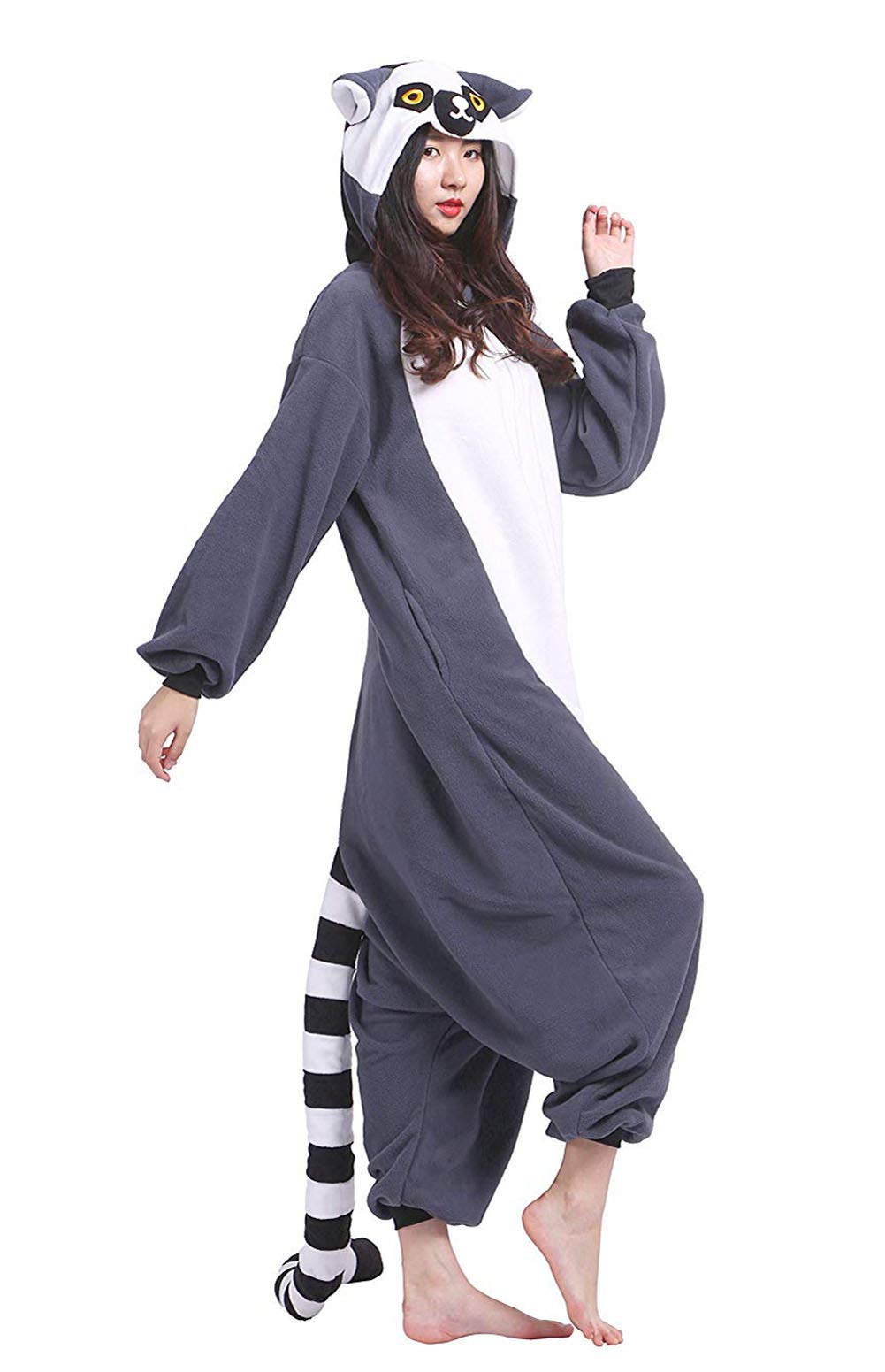 DELEY Animal Adulte Vêtements De Nuit Chaude Onesies Pyjama Unisexe Homewear Grenouillere Pyjama à Capuche Costume
