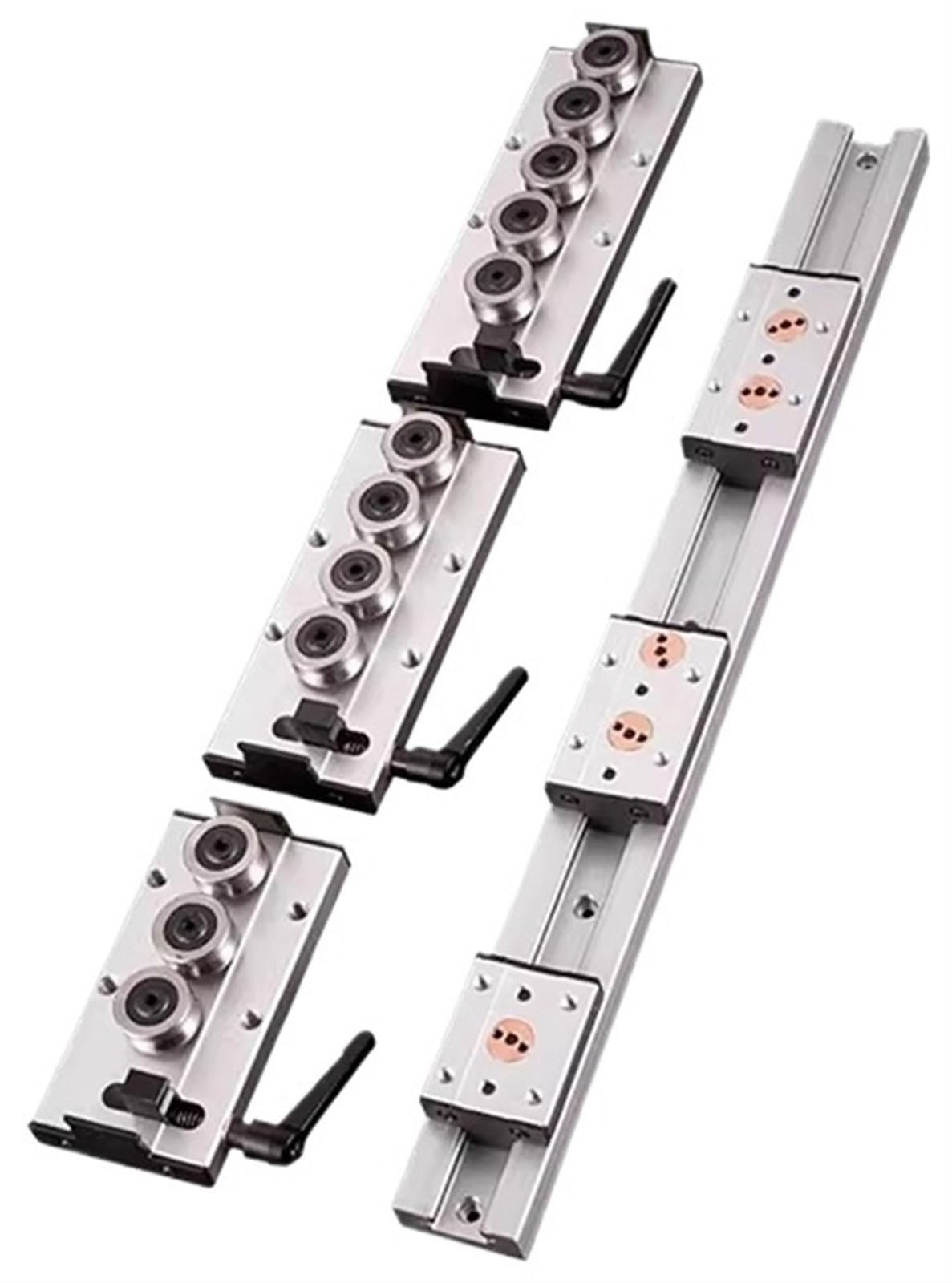 Guide linéaire SGR10 rigide à double axe de 1700mm avec chariots à galets SGB10 de 28mm
