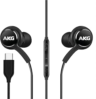 2023 in-Ear Sports Earbuds for Samsung Galaxy S22 Ultra Galaxy S21 Ultra 5G, Galaxy S10, S9 Plus, Note 10, Note 10+ - Designed by AKG - with Microphone and Volume Remote Type-C Connector-Black
