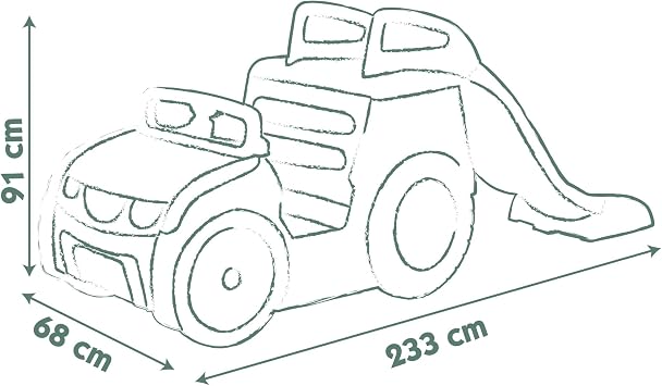 Smoby Life - Adventure Car - Multi-Activity Car - 3 activities - Driving position, Slide, Sandpit - Recycled material - From 18 months - Made in France