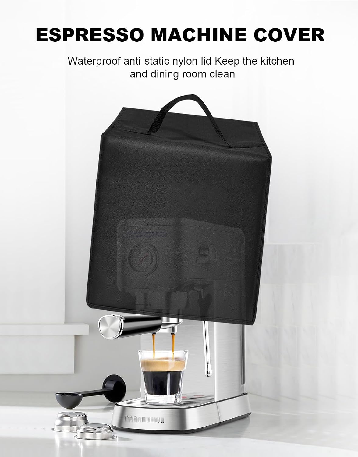 Latte Maker Cover Espresso Machine Lid Waterproof Anti-static Nylon Case for CASABREWS CM5418/3700 Stainless Steel Coffee Maker/for Espresso Machine BES450BSS/Stainless Steel Coffee Maker