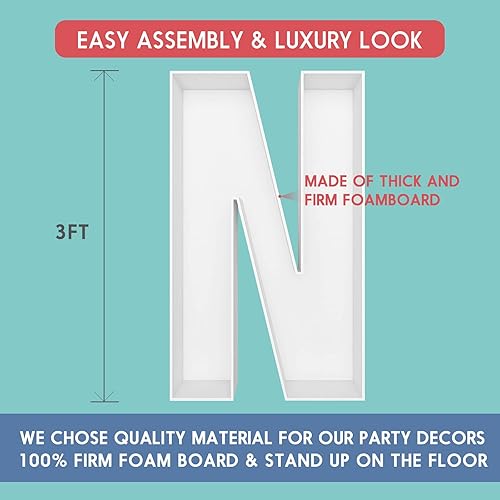 Miniatura 2 de JW Passion - Calidad Premium, Hecho Con Pasión Letras de Globo de 3 Pies de Alto para Mosaico, Letras Grandes Iluminadas con Marco, Kit de Bricolaje