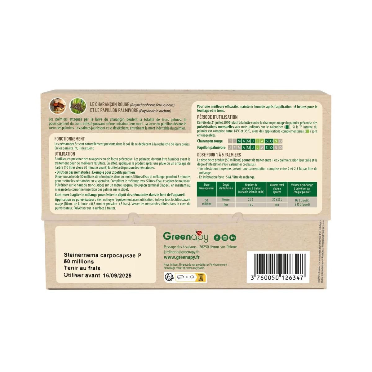 Biotop - Nématodes SC Anti charançon Rouge du Palmier 50M