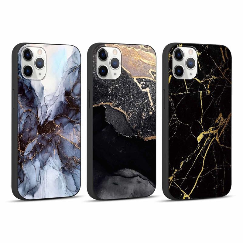 Foonary 3 Piezas Funda para Apple iPhone 11 Pro 5,8", Aesthetic Mármol Dibujos Diseño Motive Carcasa, Ultra Fina Suave Silicona Cover Anti-arañazos Antigolpes Bumper Case, Mármol 02