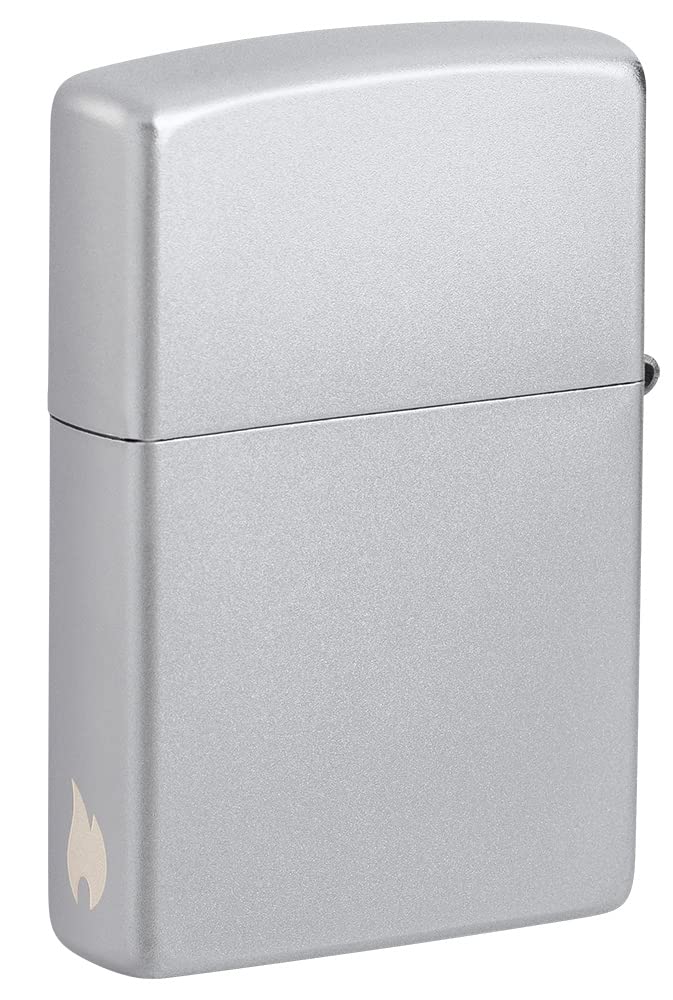 Zippo Briquet Tempête - Design Flamme - Chrome Satiné - Rechargeable - Réutilisable - Design Coupe-Vent - Coffret Cadeau Fabriqué aux États-Unis - Exclusivité Amazon