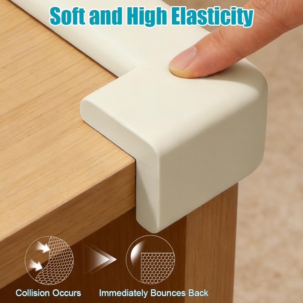 Protections d'angle en Mousse Auto-adhésives en Forme de L, adaptées aux Coins de Table, de Mur et d'escalier, idéales pour Les Coins de Bureau et de lit, Blanches (10 m).