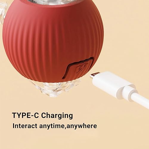 Miniatura 5 de Pelota interactiva de juguete para gatos, bola rodante eléctrica interactiva mejorada con cola de burlas, juguete para gatos adultos aburridos de