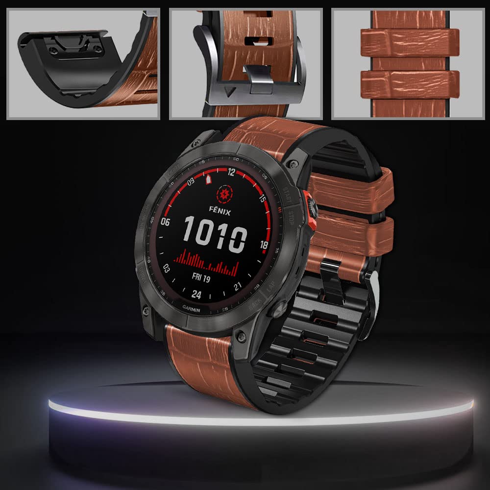 Amazon.co.jp: [HeeNia] レザーバンド QuickFit 26mm Garmin Tactix 8 