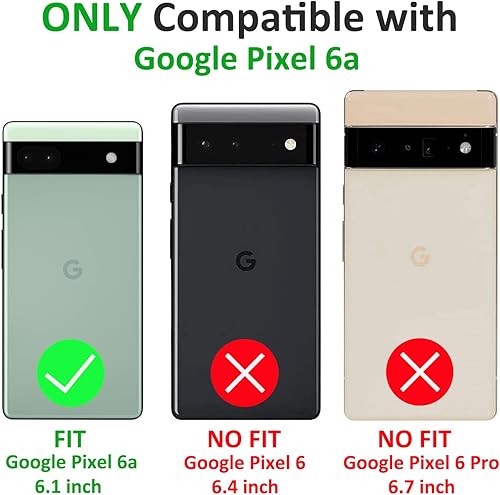 Miniatura 2 de Funda para Google Pixel 6a con protector de pantalla de vidrio templado 2 unidades, funda protectora de grado militar a prueba de golpes con anillo