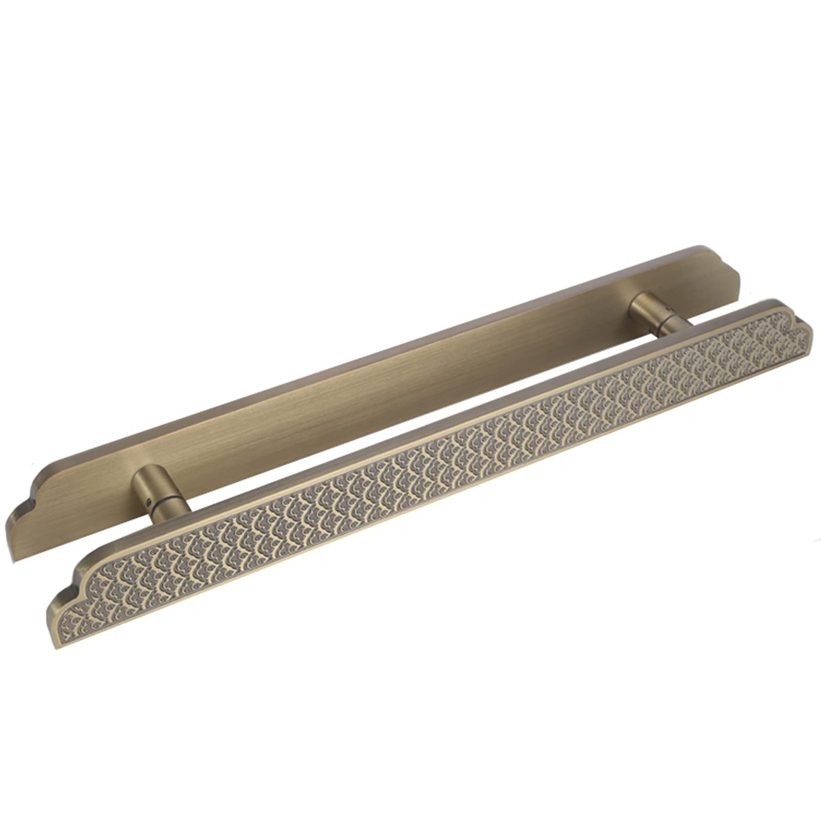 POLGDW Barn Door Handles for Exterior/Interior/Front Door, Heavy Duty Sliding Glass Door Handle, Hotel/Wooden Doors Entry Door Handle, Back-to-Back Model/Bronze/120Cm(47.2In)