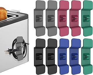 Cord Organiser for Kitchen Appliances, [10 Pcs] [5 Colours] Cord Winder Keep Kitchen Appliances Cable Tidy, Self-Adhesive Cable Management Clips Holder for Mixer, Air Fryer, Coffee Maker, Toaster