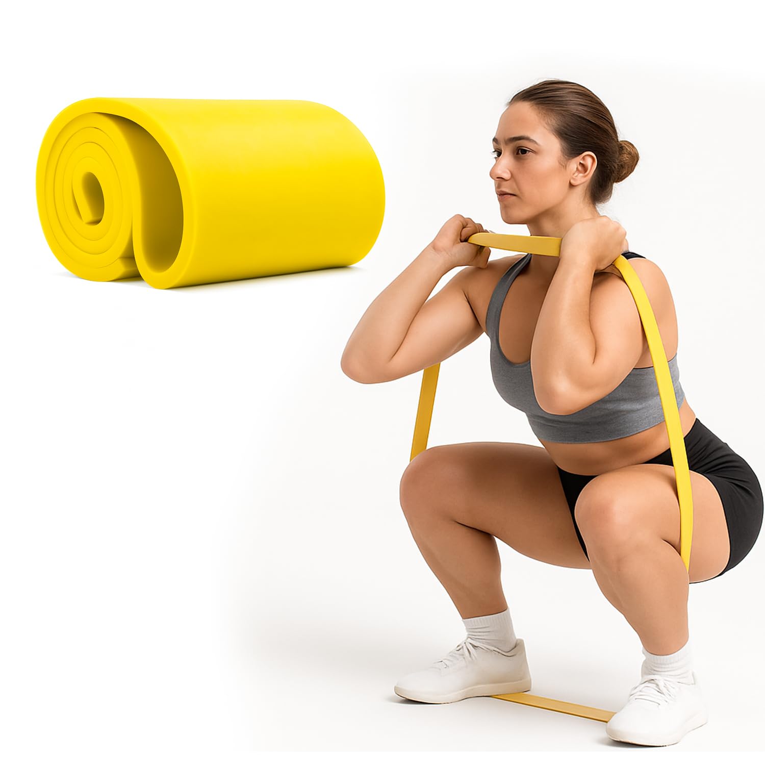 EliteFTS Pro Short Resistance Band - Boost Core Stability and Flexibility with This Portable, Joint-Friendly Tool (Sold AS Single) (PRO Short Heavy Resistance Band, Yellow)