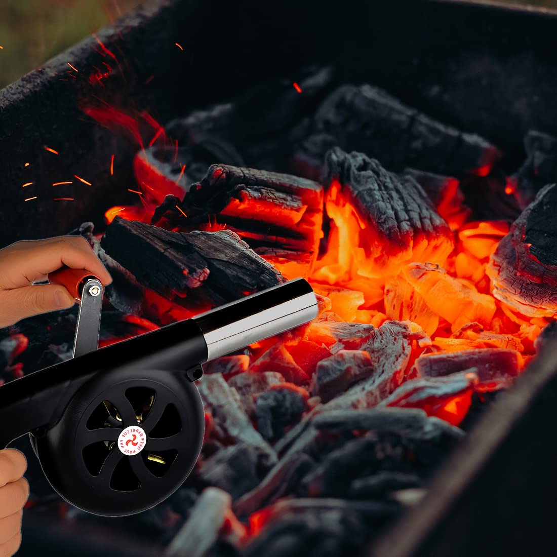 Wailicop Ventilador de Barbacoa Manual Soplador de Barbacoa Portátil para Barbacoa, BBQ Soplador de Aire Herramientas de Fuego para Cocinar al Aire Libre Picnic Camping