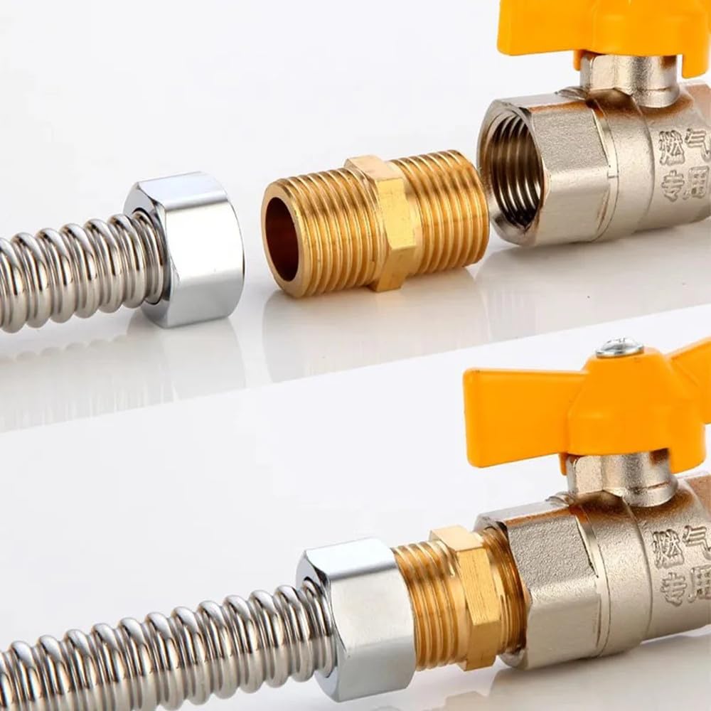 Giunti e connessioni idrauliche, adattatore rapido for raccordo a nipplo esagonale for tubi in ottone 1/8 1/4 3/8 1/2 3/4 1 maschio-maschio for acqua, olio e gas(1l8 to 3l8,10 pcs)